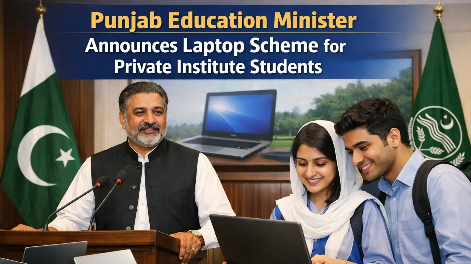 Punjab Education Minister Announces Laptop Scheme for Private Institute Students