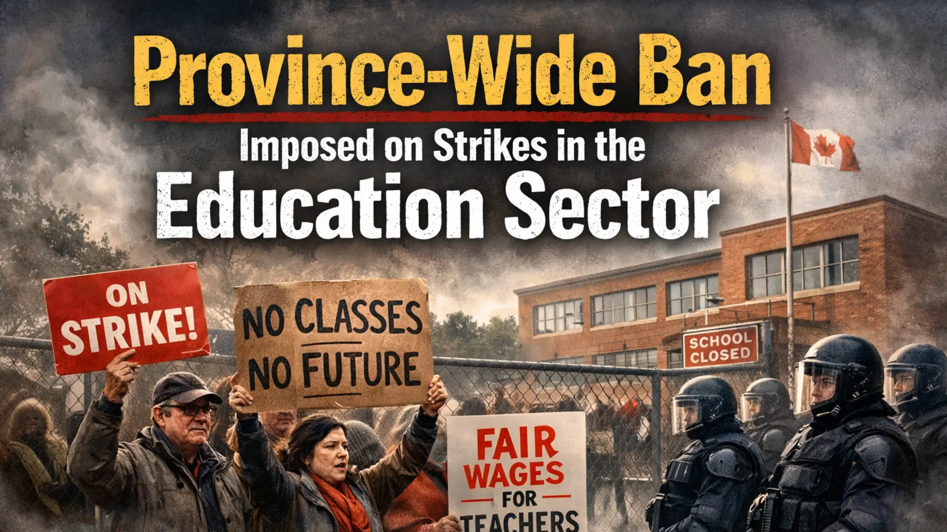 Province-Wide Ban Imposed on Strikes in the Education Sector